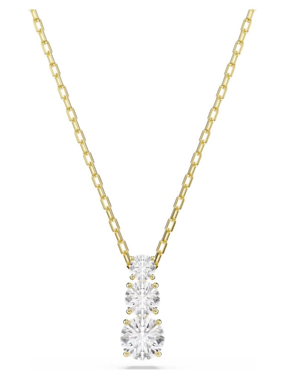 Swarovski Stilla Attract Pendant Trio White Zirconia Gold-Tone Necklace 5723298